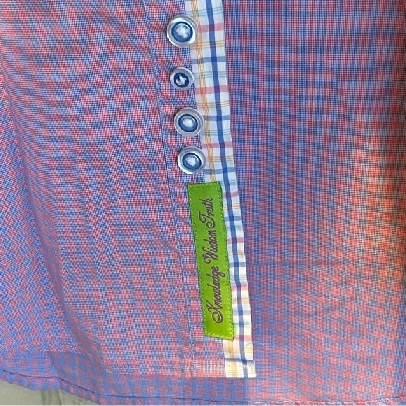 Robert Graham X Collection Large L Tailored Fit Contrast Cuffs Pink Blue Plaid - Picture 10 of 11